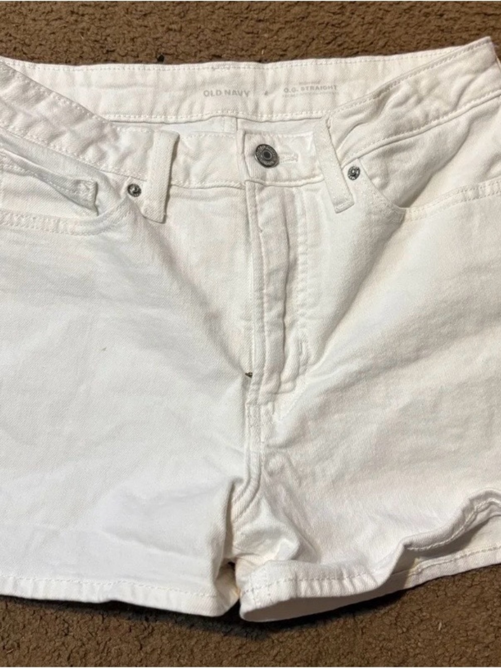 Old Navy White Straight Denim Shorts